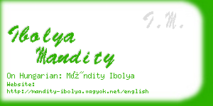 ibolya mandity business card